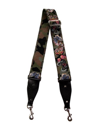 Valentino Embroidered Butterfly Canvas Bag Strap