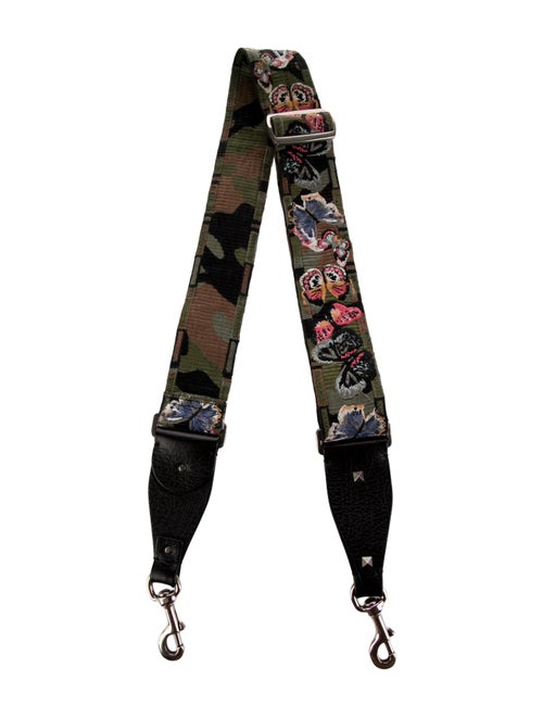 Valentino Embroidered Butterfly Canvas Bag Strap