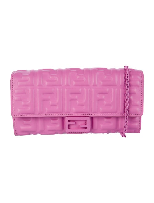 Fendi Wallet on Chain Zucca FF Logo Continental Wallet