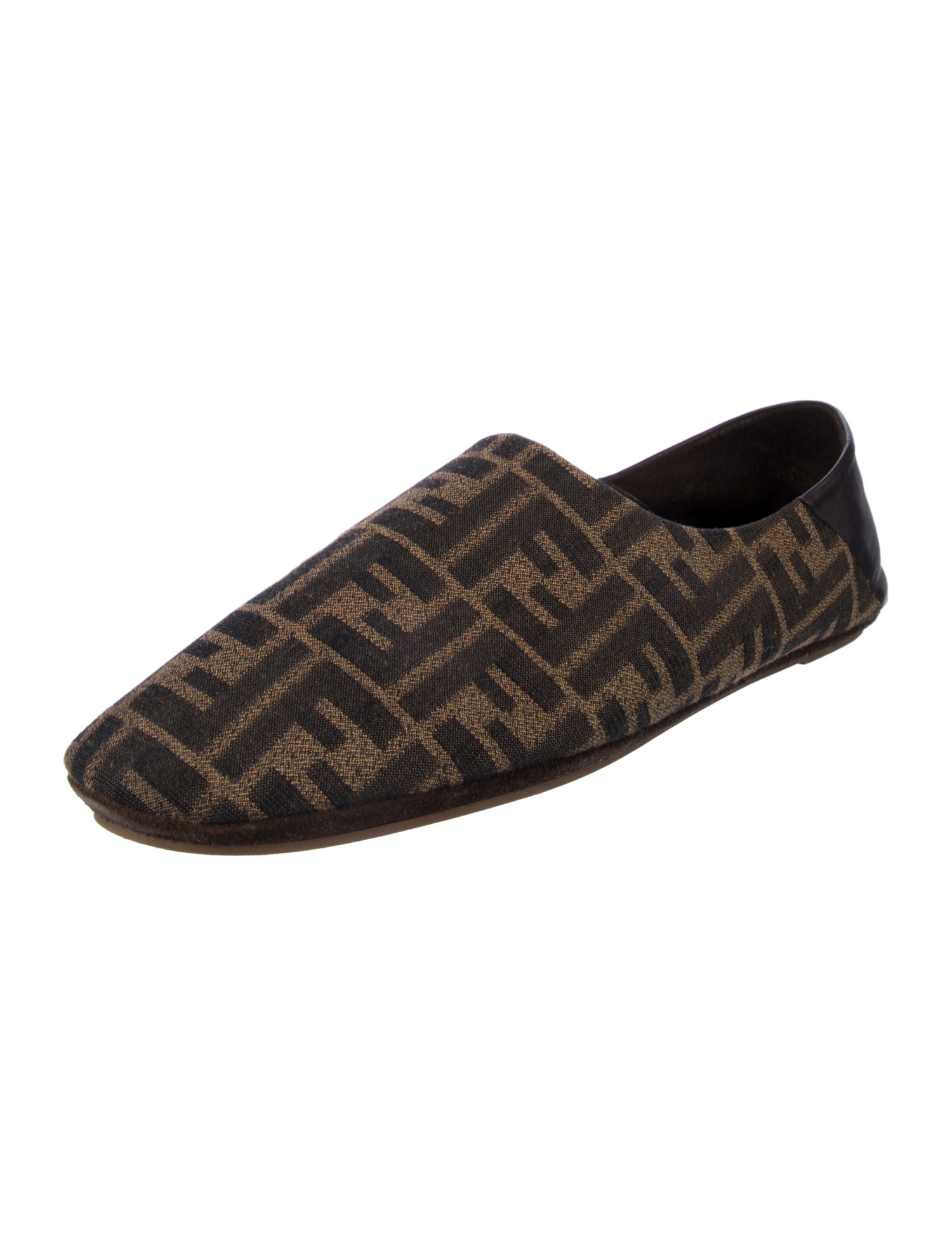 Fendi Zucca FF Logo Canvas Flats
