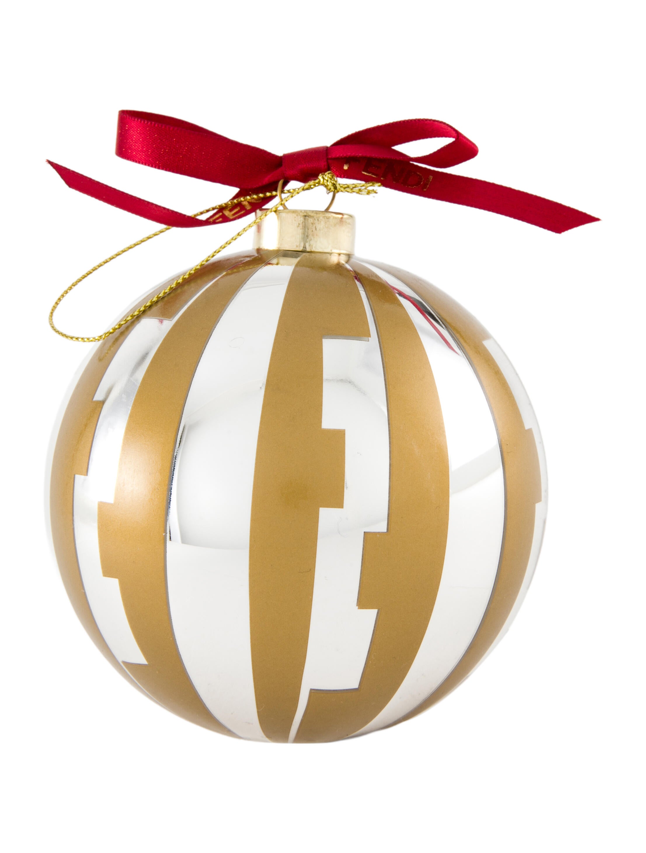 Fendi 3-Piece FF Mirrored Ball Ornaments Set