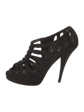 Fendi Suede Cutout Accent Pumps