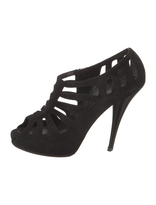 Fendi Suede Cutout Accent Pumps