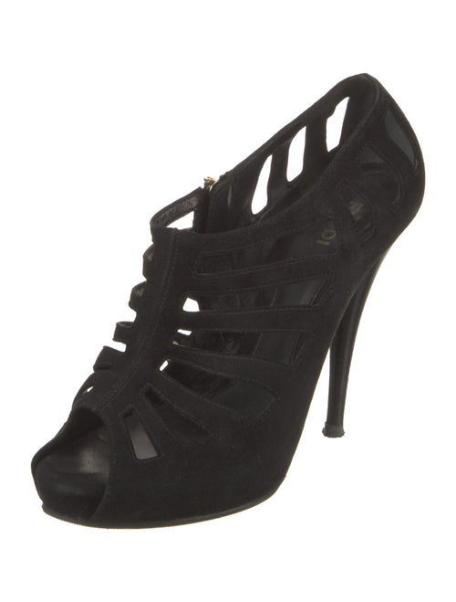 Fendi Suede Cutout Accent Pumps