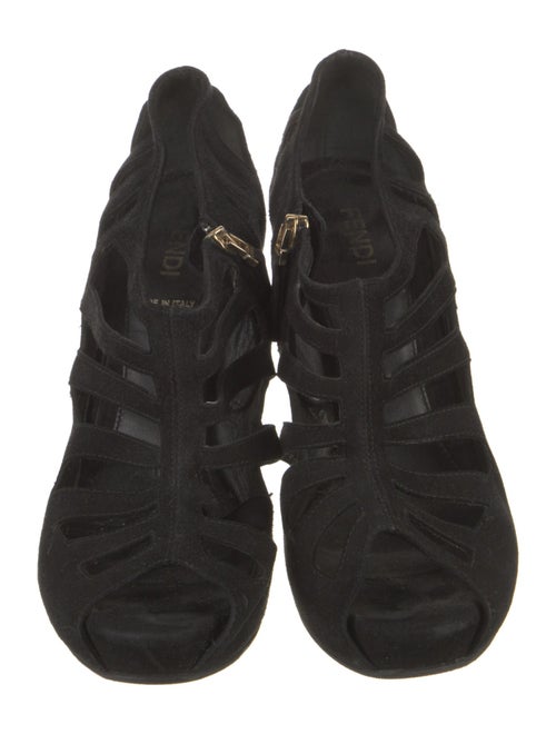 Fendi Suede Cutout Accent Pumps