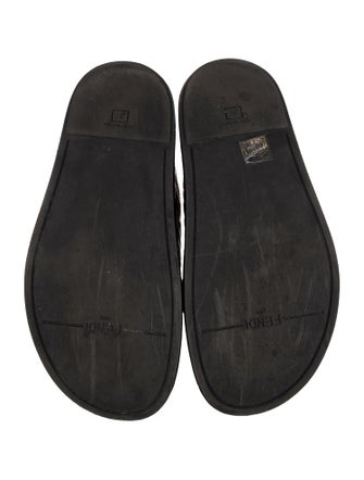 Fendi Zucca FF Logo Leather Slides