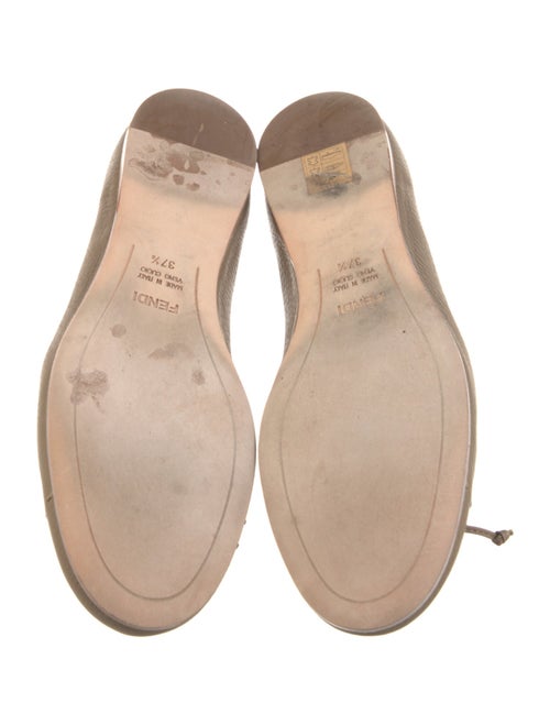 Fendi Leather Bow Accents Ballet Flats