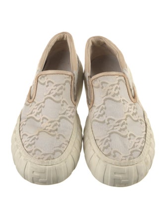 Fendi Canvas Lace Pattern Sneakers