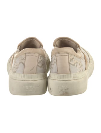 Fendi Canvas Lace Pattern Sneakers
