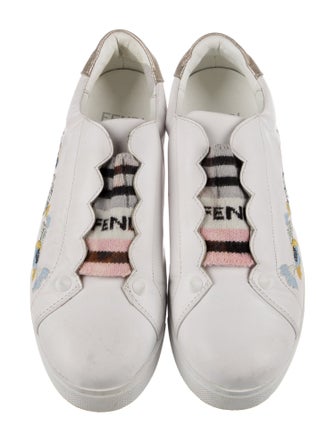 Fendi Leather Printed Sneakers