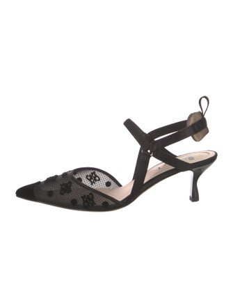 Fendi Mesh Printed Slingback Pumps