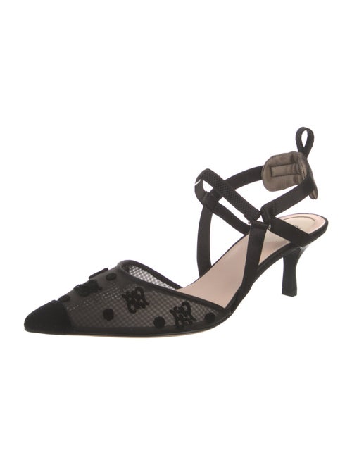 Fendi Mesh Printed Slingback Pumps