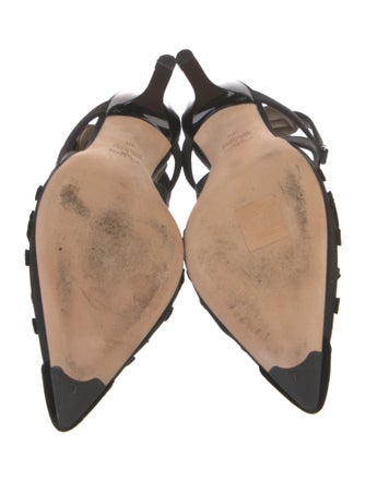 Fendi Mesh Printed Slingback Pumps