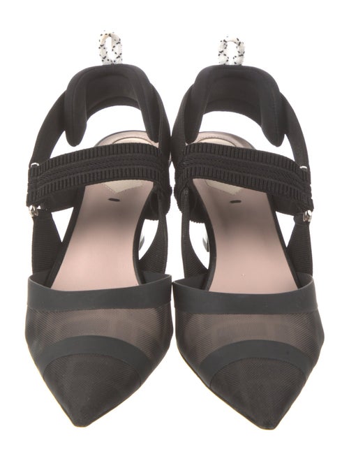 Fendi Mesh Printed Slingback Pumps