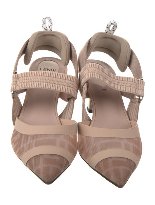 Fendi Zucca FF Logo Mesh Slingback Pumps