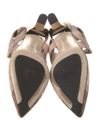 Fendi Zucca FF Logo Mesh Slingback Pumps