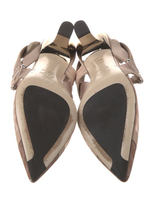 Fendi Zucca FF Logo Mesh Slingback Pumps