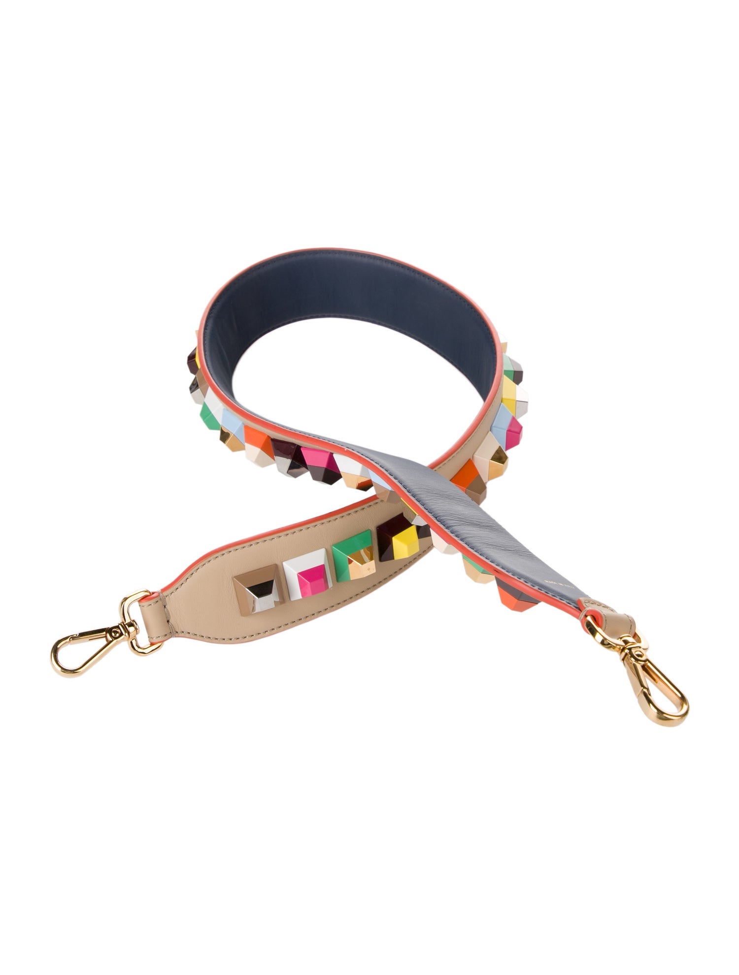 Fendi Pattern Print Leather Bag Strap