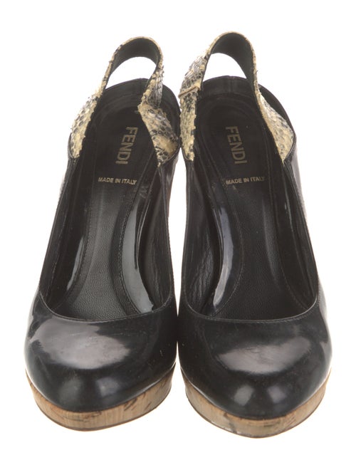 Fendi Patent Leather Slingback Pumps