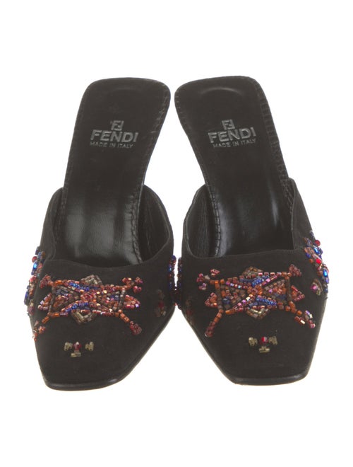 Fendi Zucca FF Logo Suede Mules