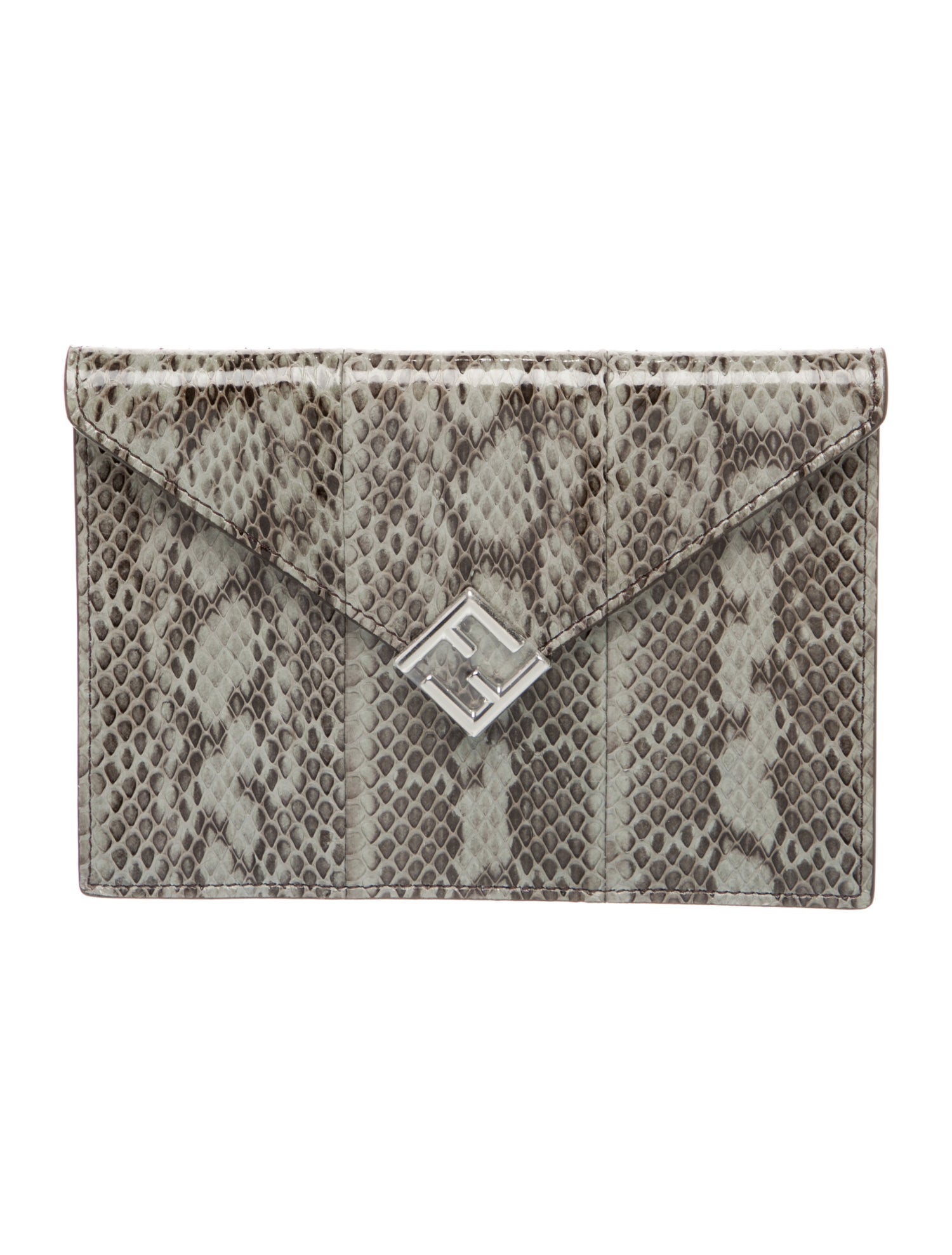 Fendi Embossed Leather Clutch