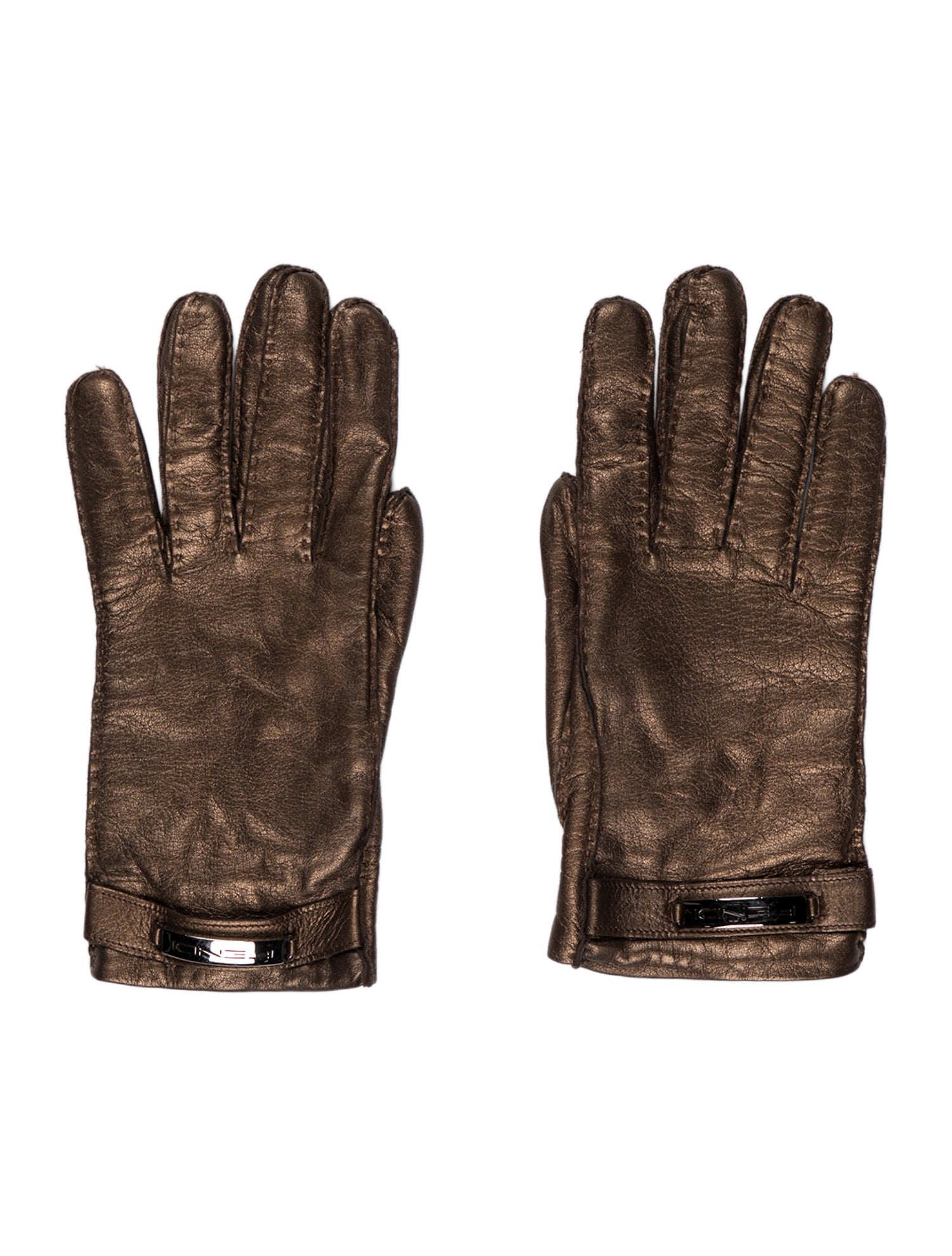 Fendi Leather Winter Gloves
