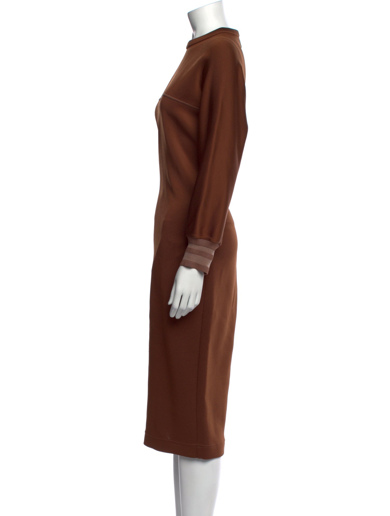 Fendi Mock Neck Midi Length Dress