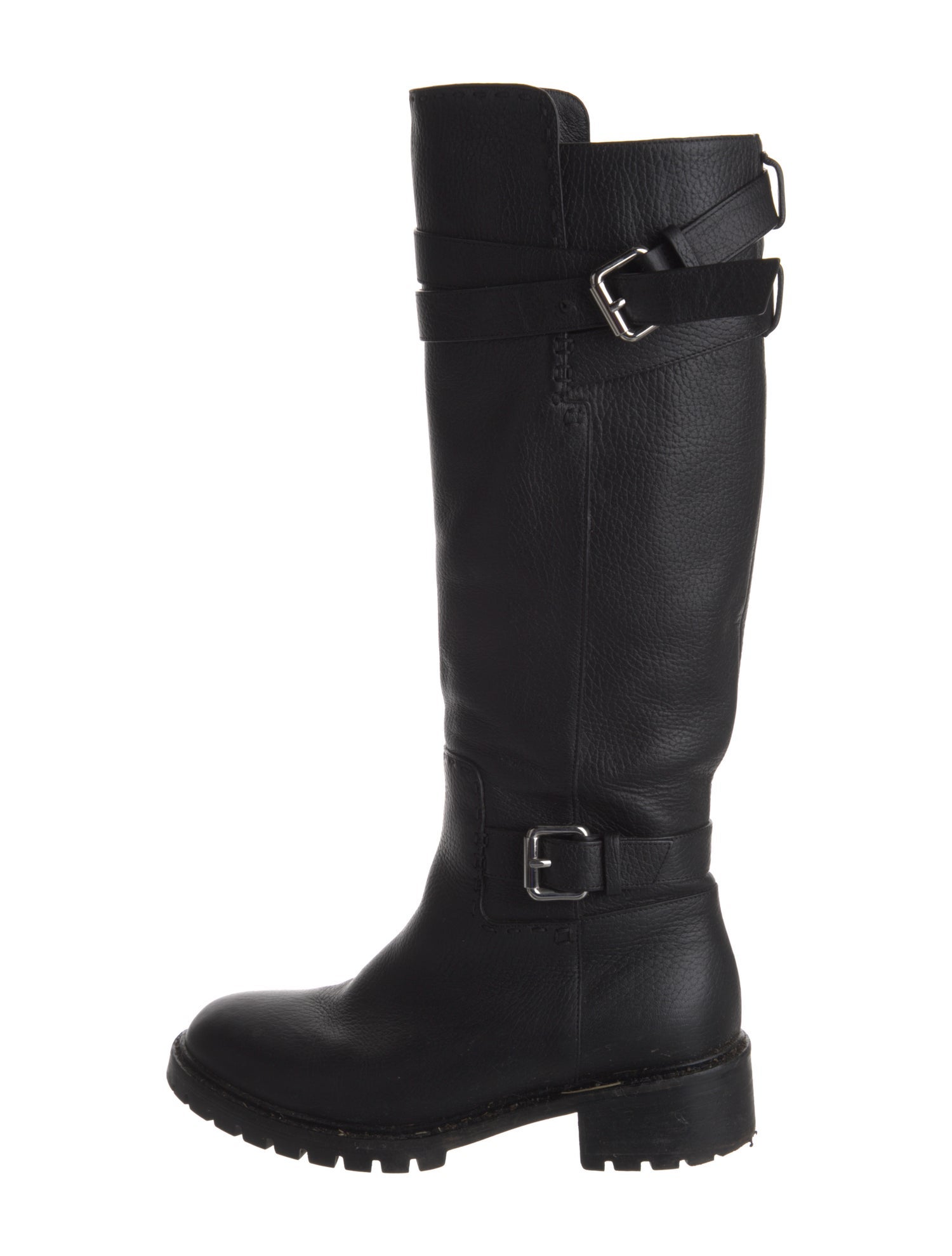 Fendi Leather Riding Boots