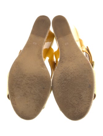 Fendi Patent Leather Colorblock Pattern Slides