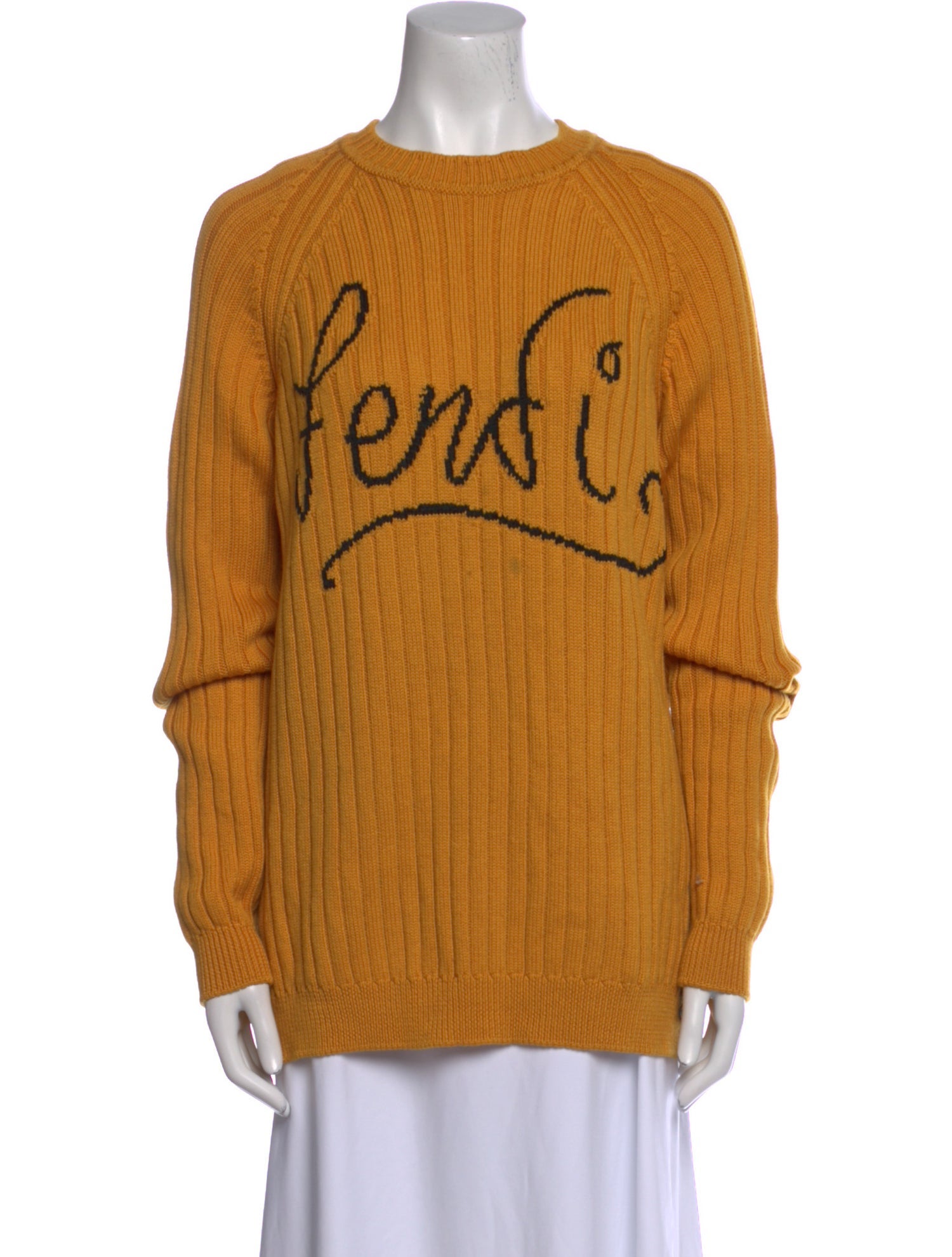 Fendi Virgin Wool Graphic Print Sweater