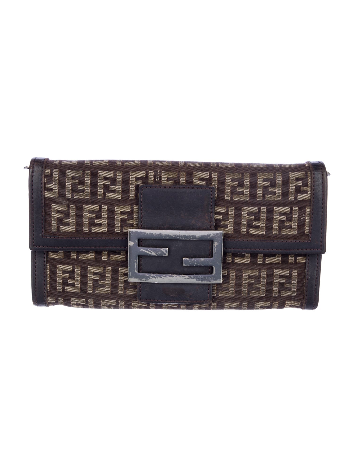 Fendi Vintage Zucca FF Logo Continental Wallet