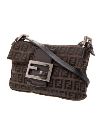Fendi Zucchino FF Double Flap Baguette
