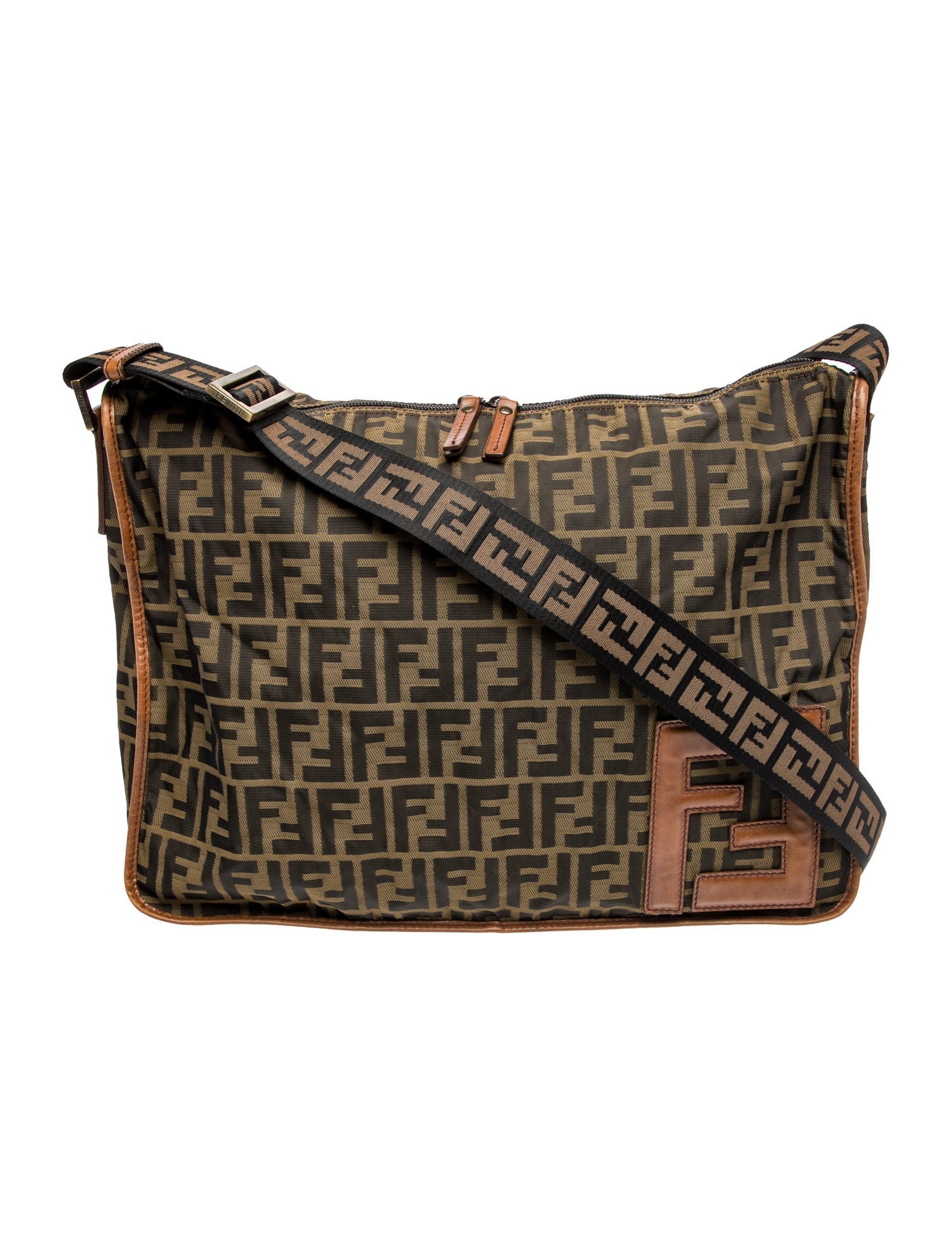 Fendi Zucca FF Messenger Bag Vintage