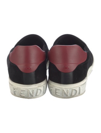Fendi Monsters Motif Suede Loafer Sneakers