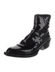 Fendi Patent Leather Leather Trim Embellishment Boots