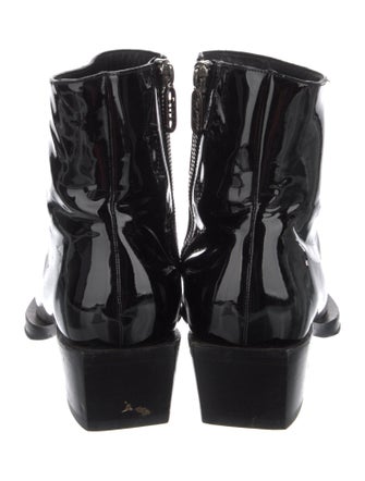 Fendi Patent Leather Leather Trim Embellishment Boots