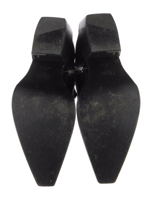 Fendi Patent Leather Leather Trim Embellishment Boots