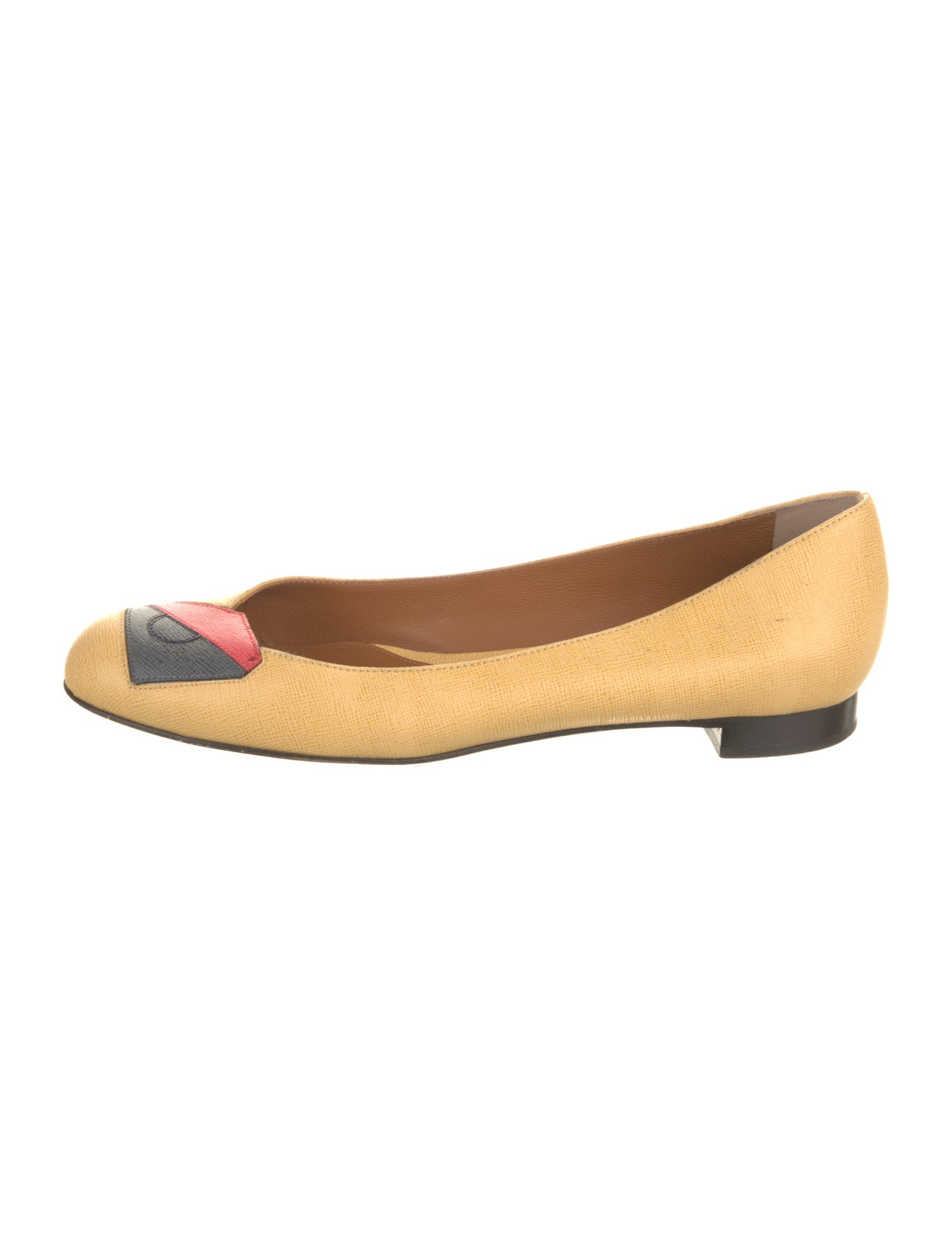 Fendi Saffiano Leather Flats