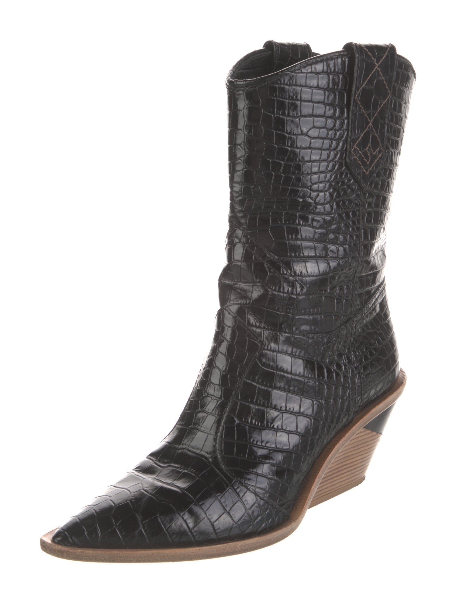 Fendi Crocodile Patterned Boots