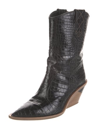 Fendi Crocodile Patterned Boots