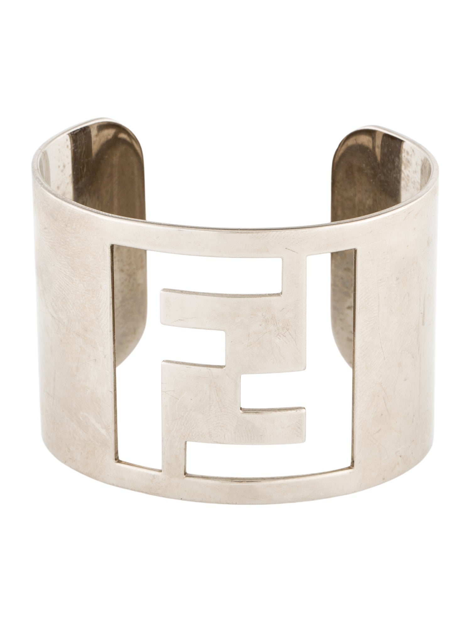 Fendi Wide Logo Cuff Bracelet