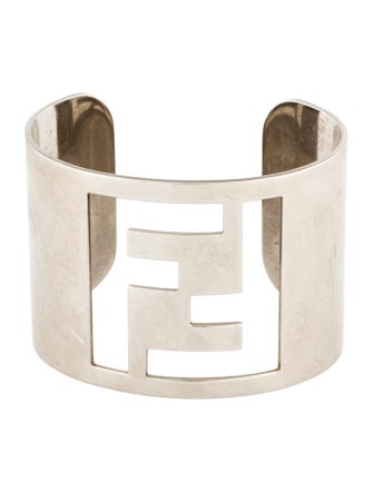 Fendi Wide Logo Cuff Bracelet