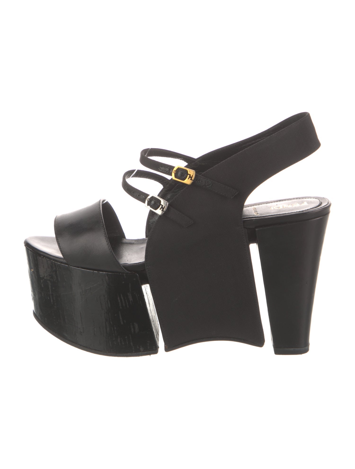 Fendi Leather Slingback Sandals