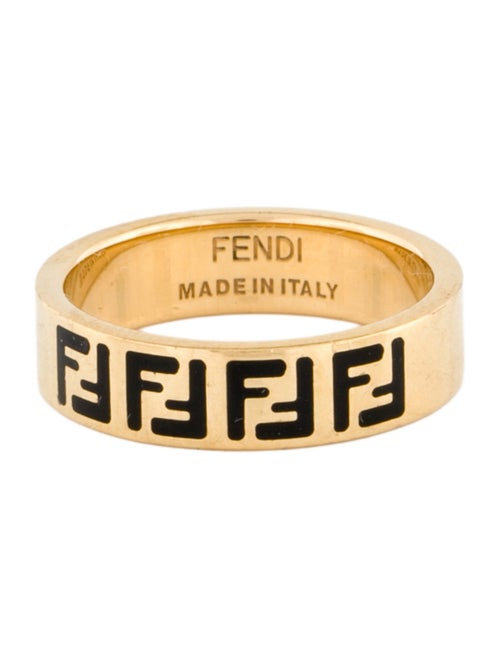 Fendi Enamel Logo Band Ring