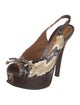 Fendi Snakeskin Printed Slingback Pumps