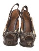 Fendi Snakeskin Printed Slingback Pumps