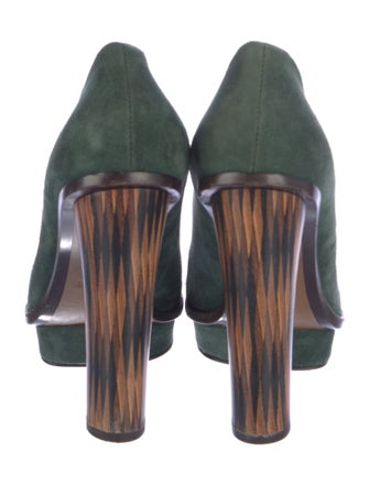 Fendi Suede Colorblock Pattern Pumps