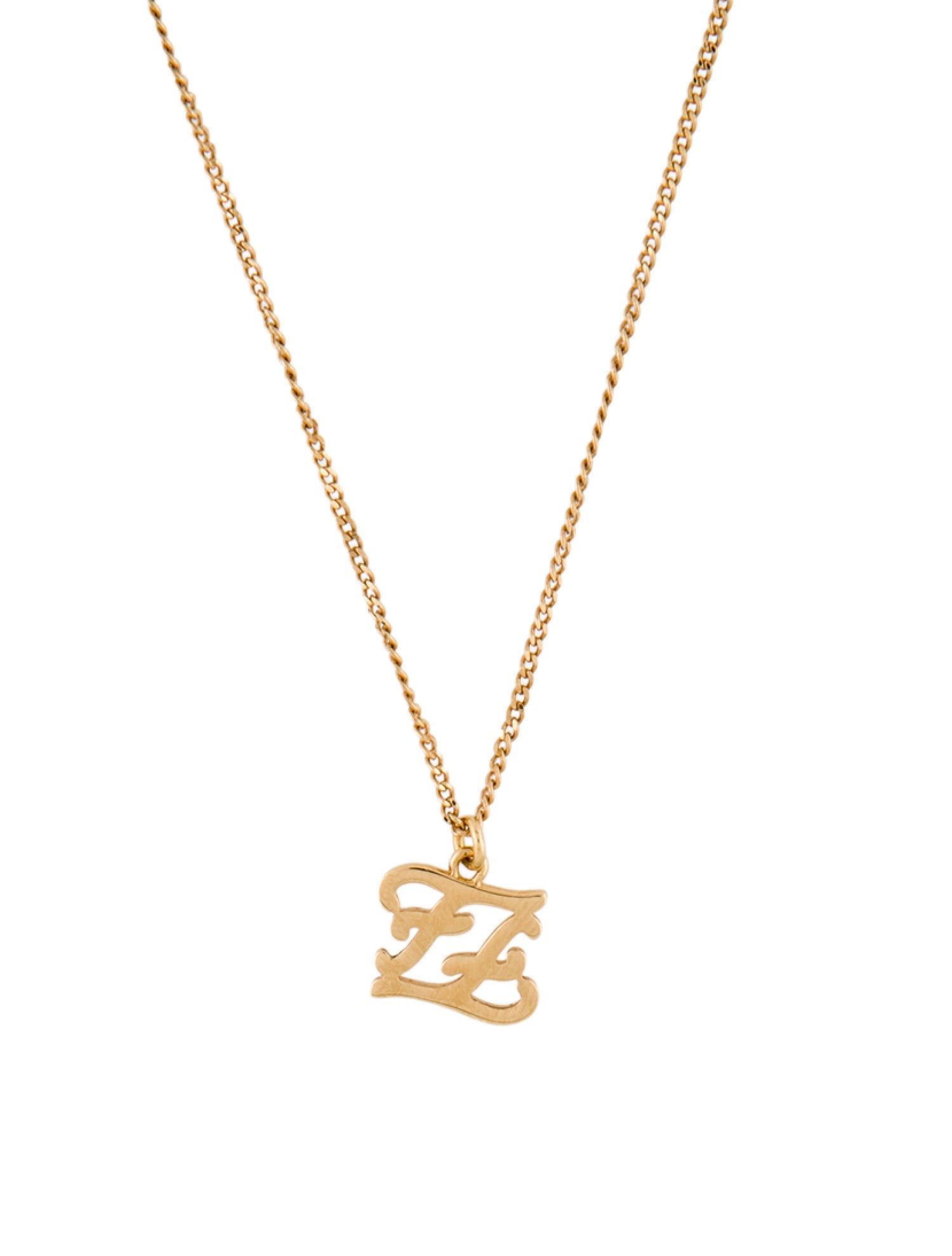 Fendi Karligraphy 'FF' Pendant Necklace