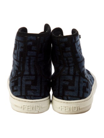 Fendi Zucca FF Logo Velvet Sneakers