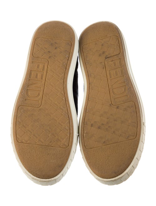 Fendi Zucca FF Logo Velvet Sneakers